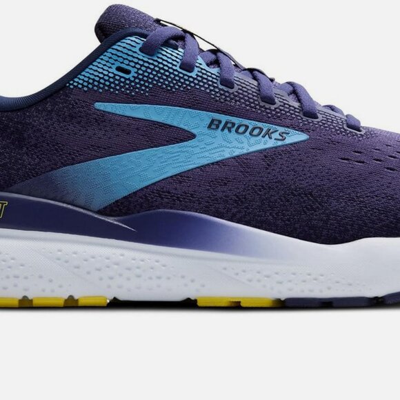 Brooks Men’s Ghost 16 Neutral Running Shoe - Blue/Bonnie Blue/Yellow - 13 D 47.5 main image 5